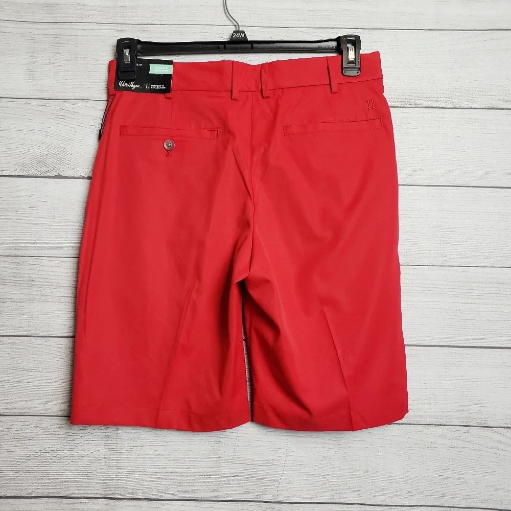 NWT Walter Hagen Perfect 11 Collection Golf Shorts Solid Red Men's‎ Size 30